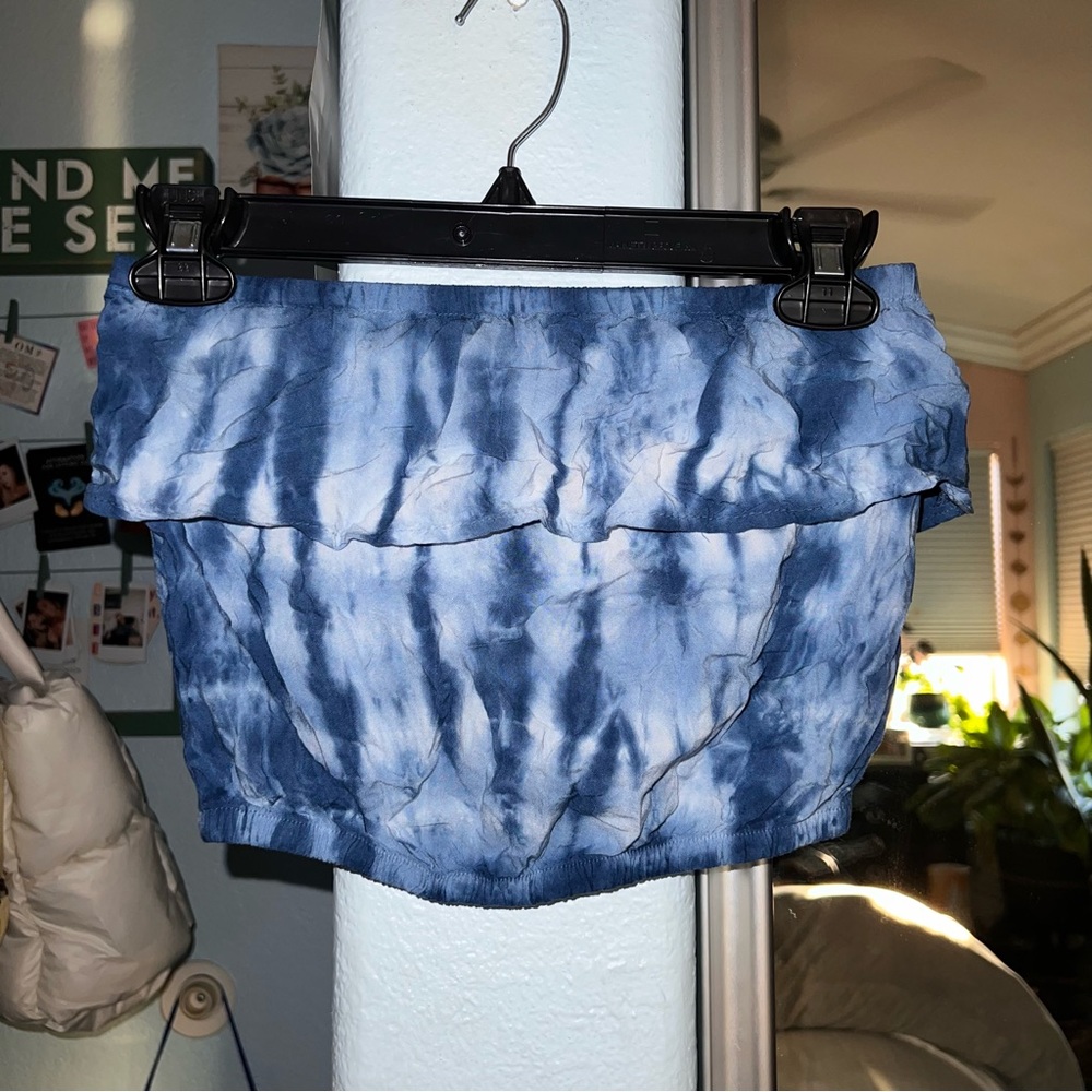 Tie-dye cropped tube top